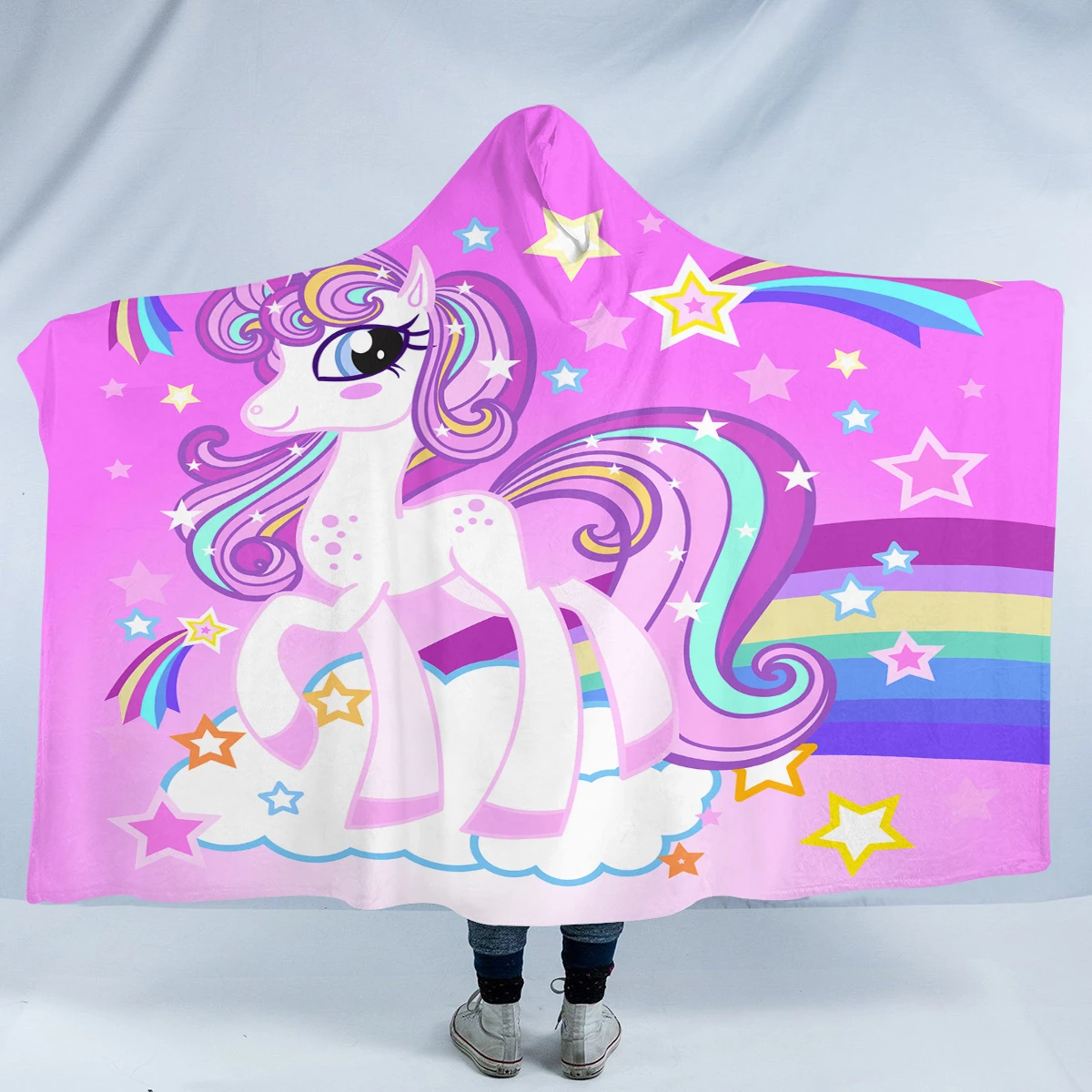 girly unicorn sw2009 hooded blanket cloak blanket 4976