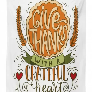 give thanks words 3d printed tablecloth table decor 3869