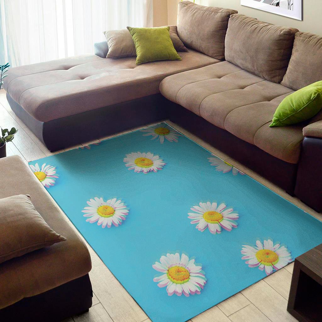 Glitch Daisy Flower Print Area Rug Floor Decor glitch daisy flower print area rug floor decor 3914