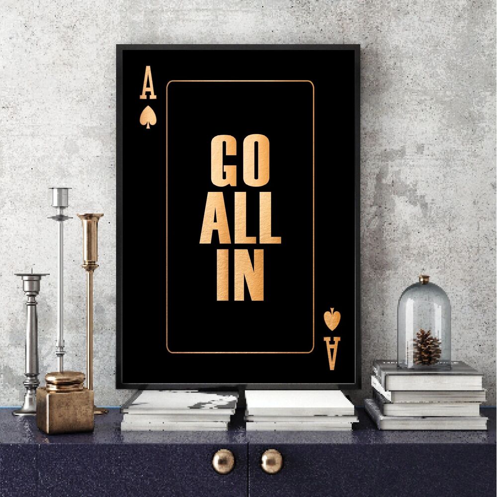 Go All In Gold Motivational Positive Canvas Print - Wall Art Decor go all in gold motivational positive canvas print wall art decor 6492
