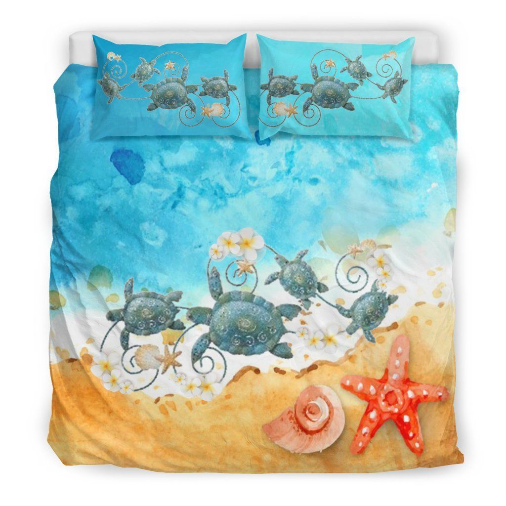 go to beach turtle bedding set bedroom decor 3806