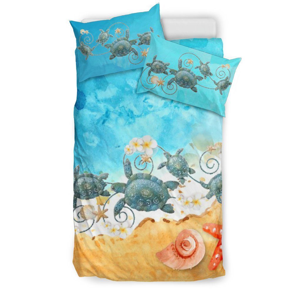 go to beach turtle bedding set bedroom decor 5164