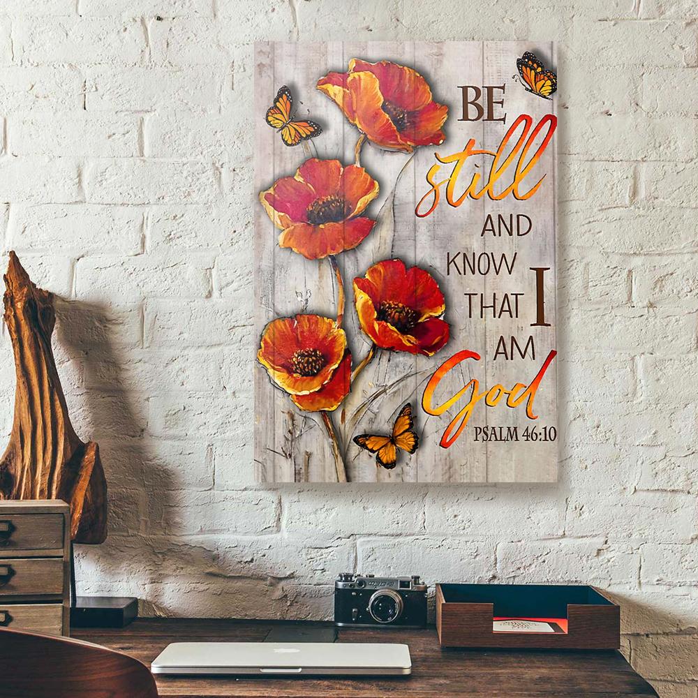 god poppy butterfly canvas prints wall art decor 8069