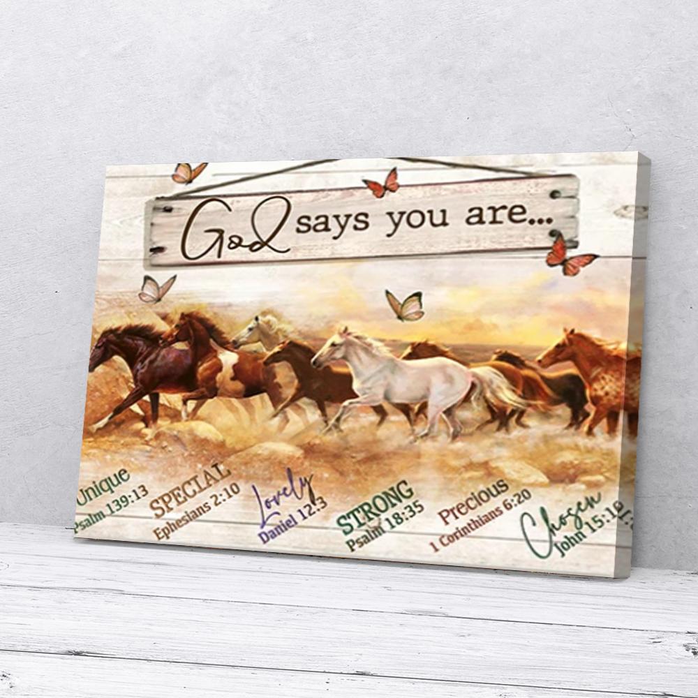 god says you are butterfly horse canvas prints wall art decor 4500