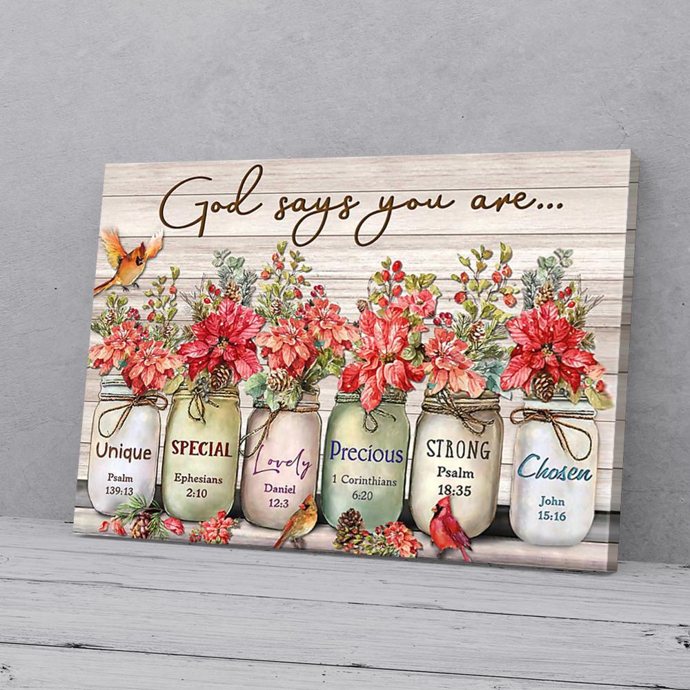 God Says You Are Red Flower Cardinal Canvas Prints - Wall Art Decor god says you are red flower cardinal canvas prints wall art decor 3646