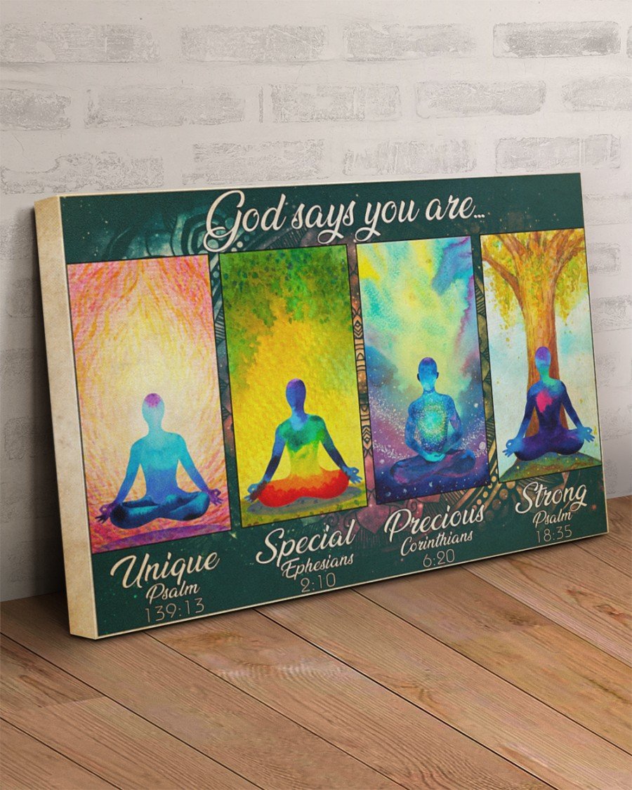 god says you are yoga girl canvas prints wall art decor 2337