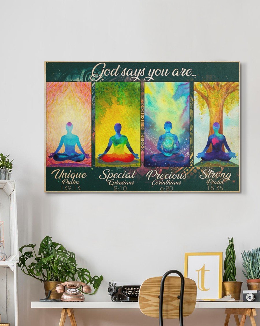 god says you are yoga girl canvas prints wall art decor 3101