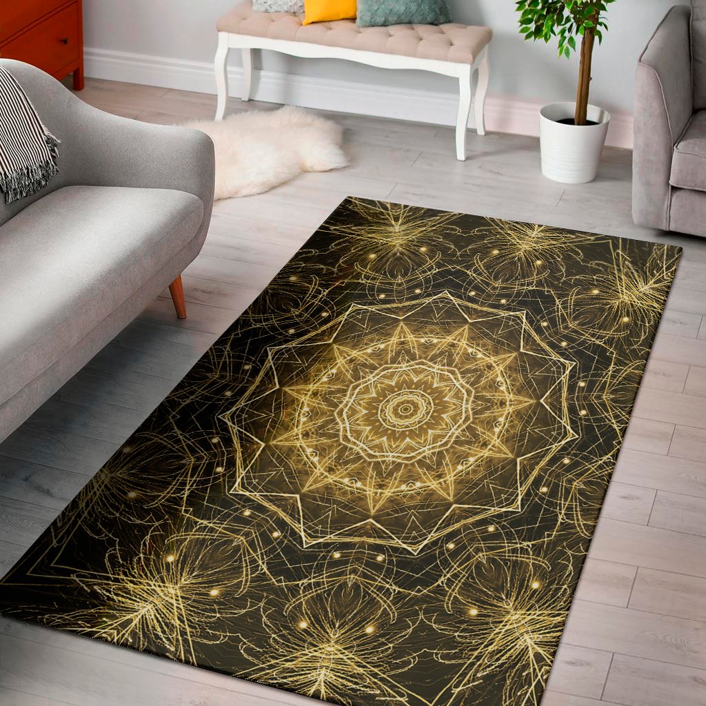 Gold Kaleidoscope Print Area Rug Floor Decor gold kaleidoscope print area rug floor decor 2652