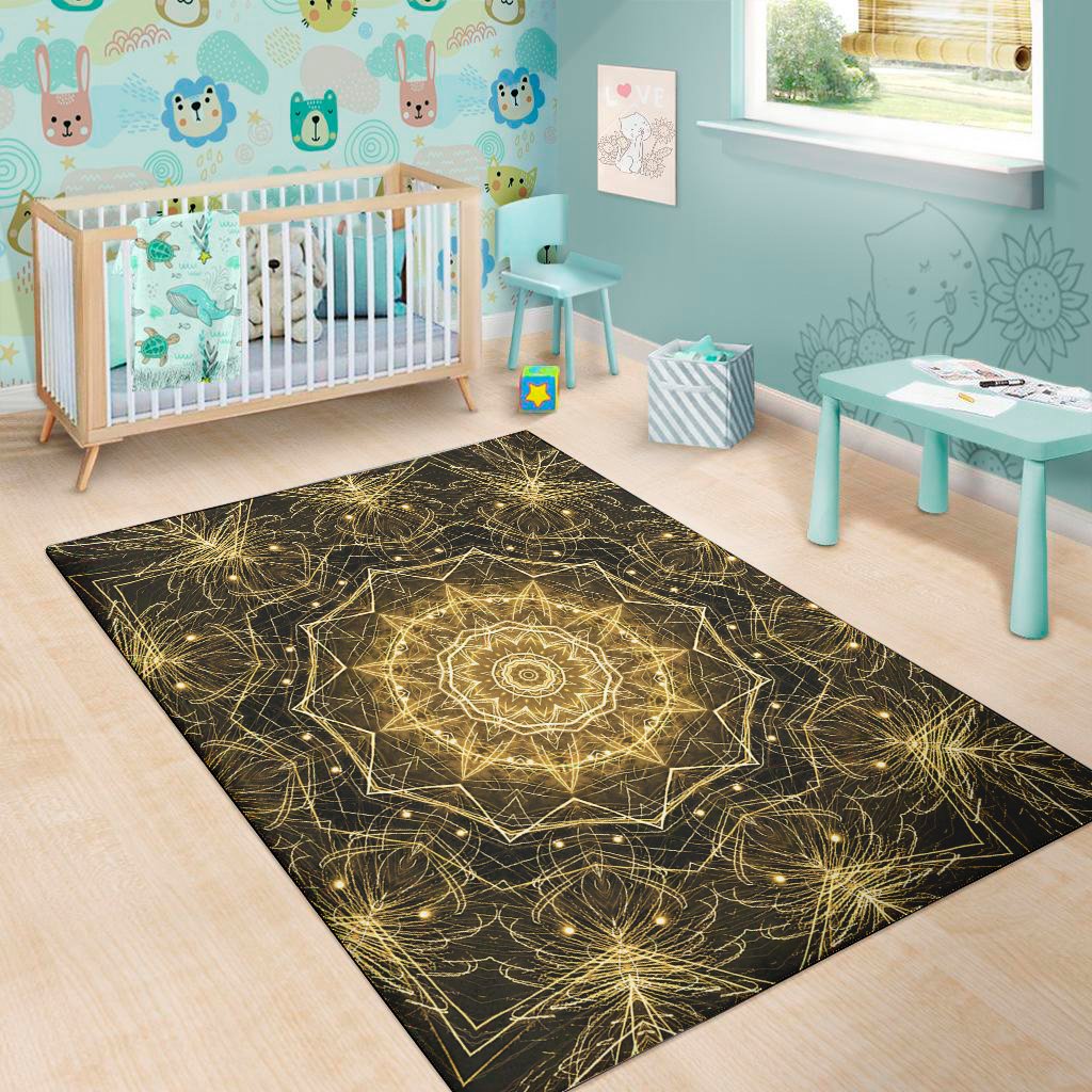 Gold Kaleidoscope Print Area Rug Floor Decor gold kaleidoscope print area rug floor decor 5522