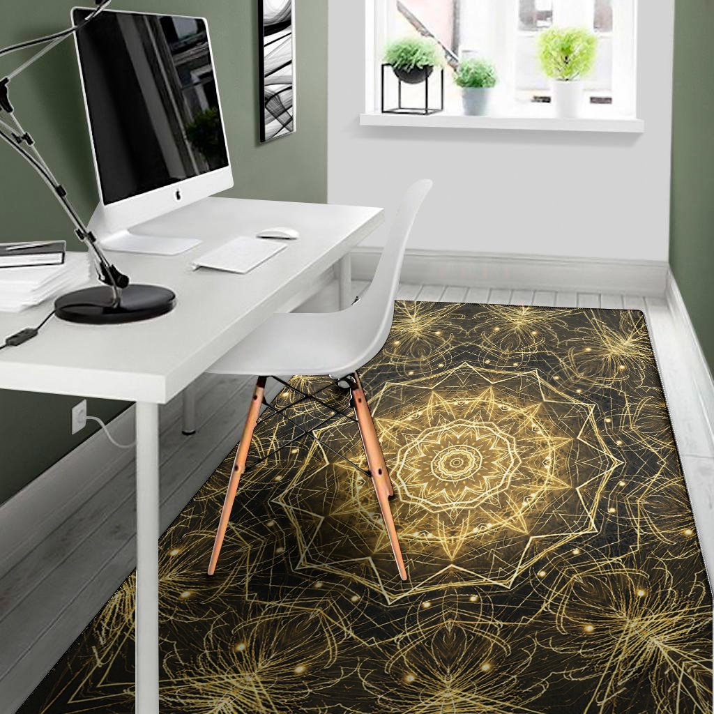 Gold Kaleidoscope Print Area Rug Floor Decor gold kaleidoscope print area rug floor decor 6513