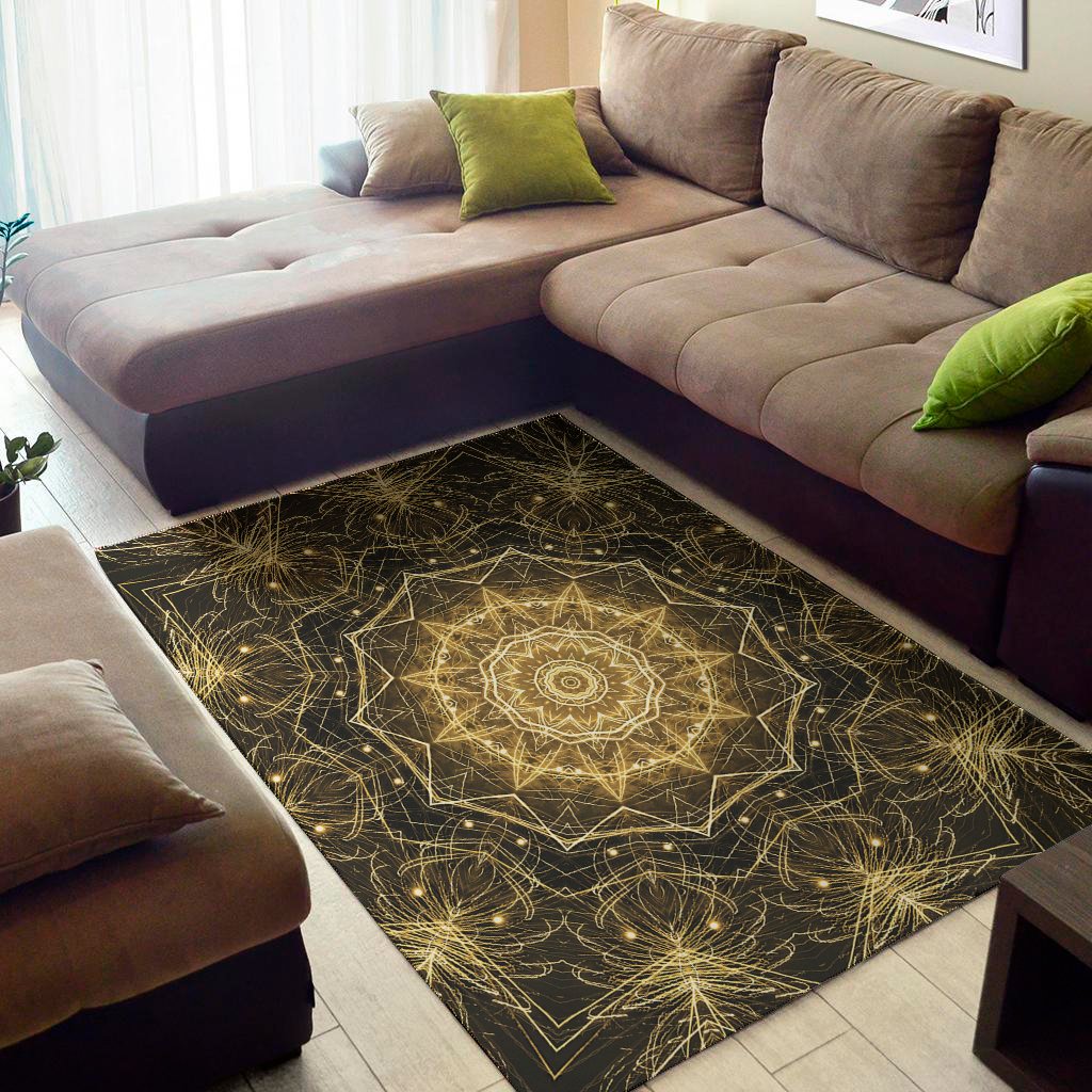 Gold Kaleidoscope Print Area Rug Floor Decor gold kaleidoscope print area rug floor decor 7818