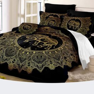 golden dark moon elephant stars dreamcatcher bedding set 1215