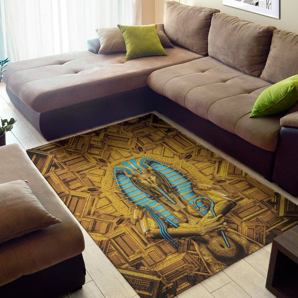 golden egyptian pharaoh print area rug floor decor 2940