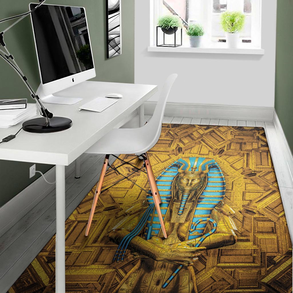 golden egyptian pharaoh print area rug floor decor 8000