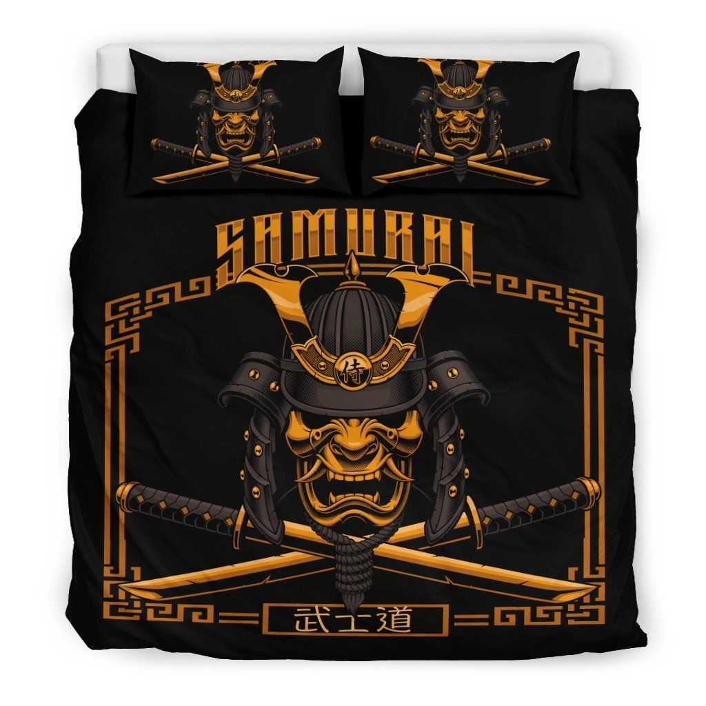 Golden Japan Samurai Black Bedding Set Bedroom Decor golden japan samurai black bedding set bedroom decor 7386