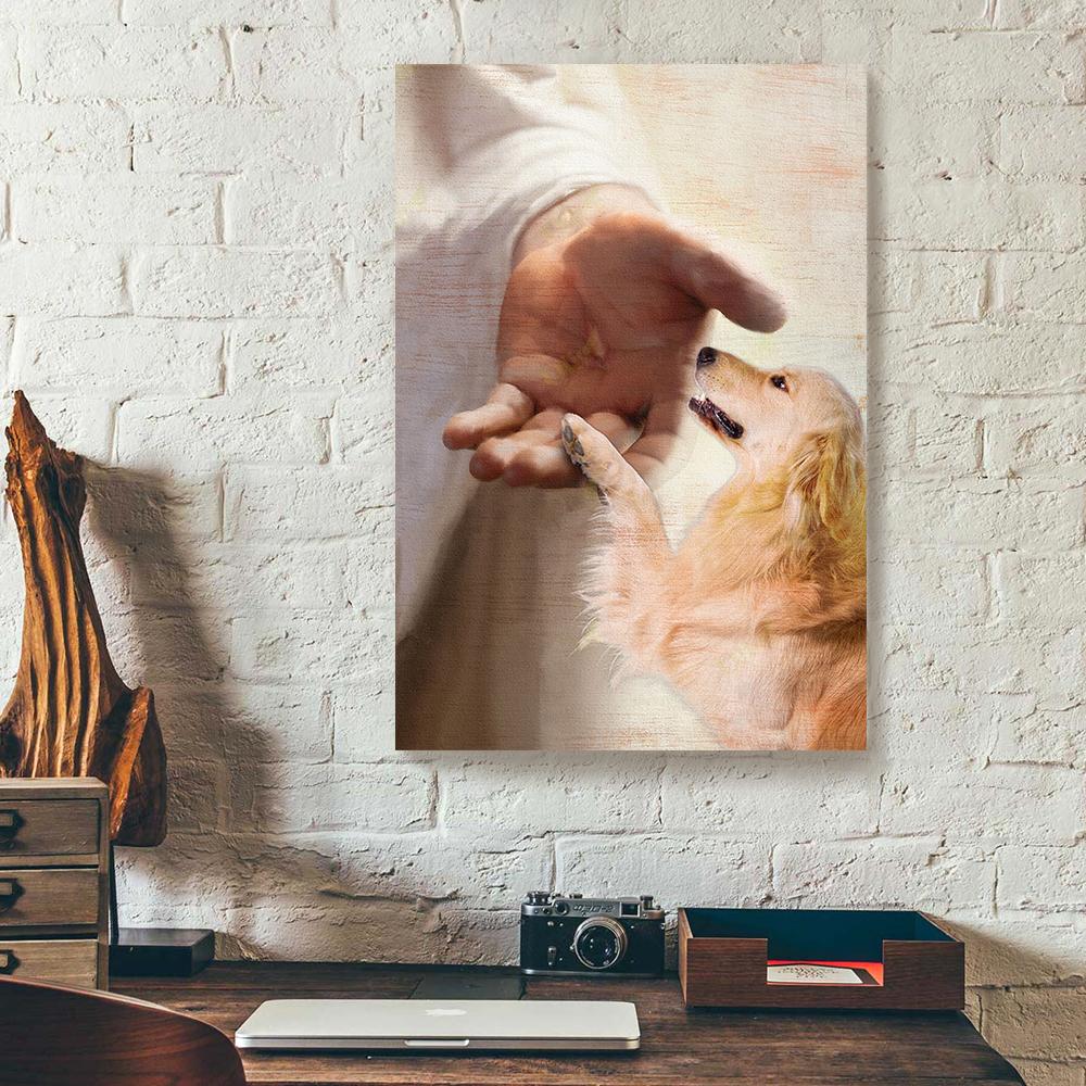 golden retriever dog jesus canvas prints wall art decor 1796