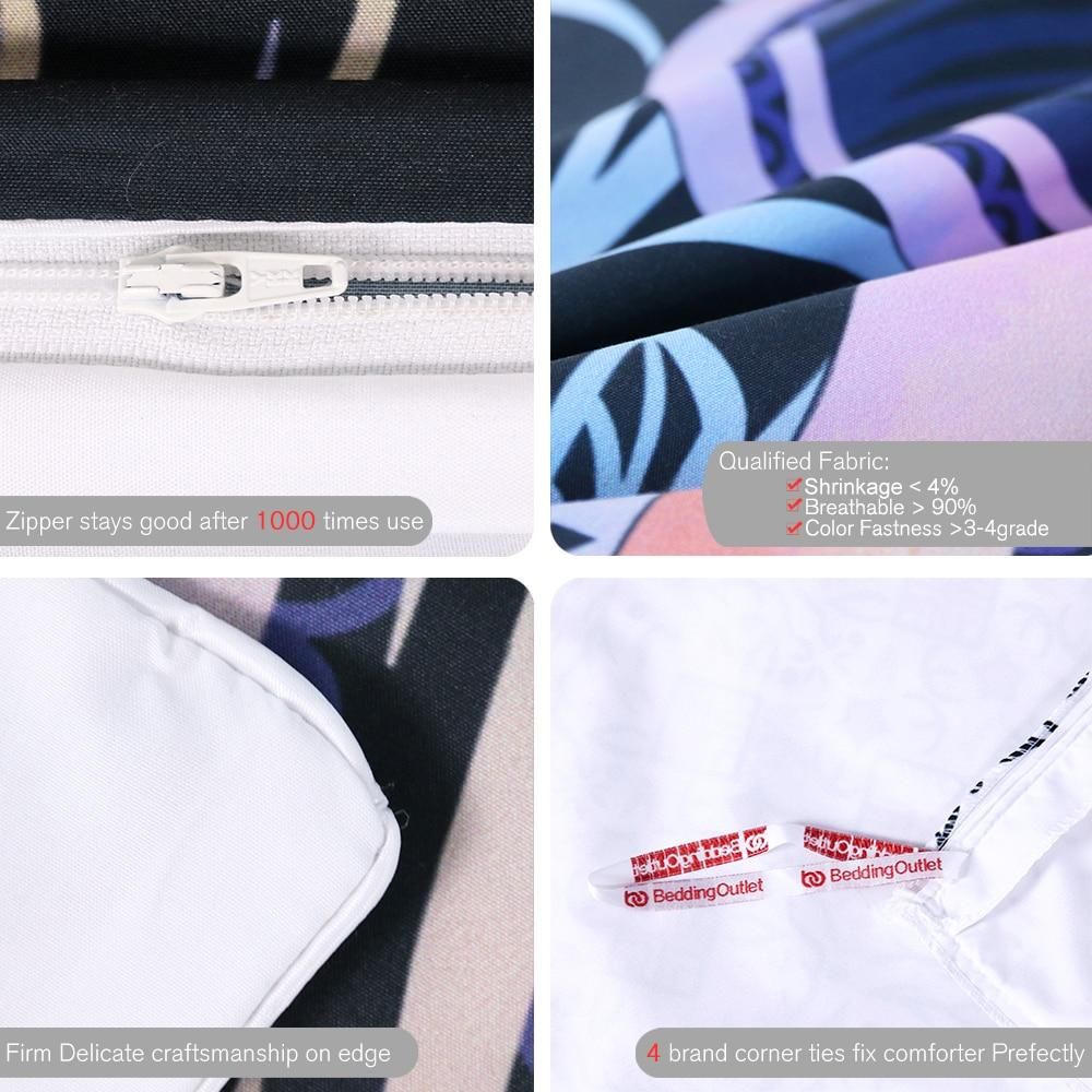 gothic skull leaves paisley pink purple printed bedding set bedroom decor 3225