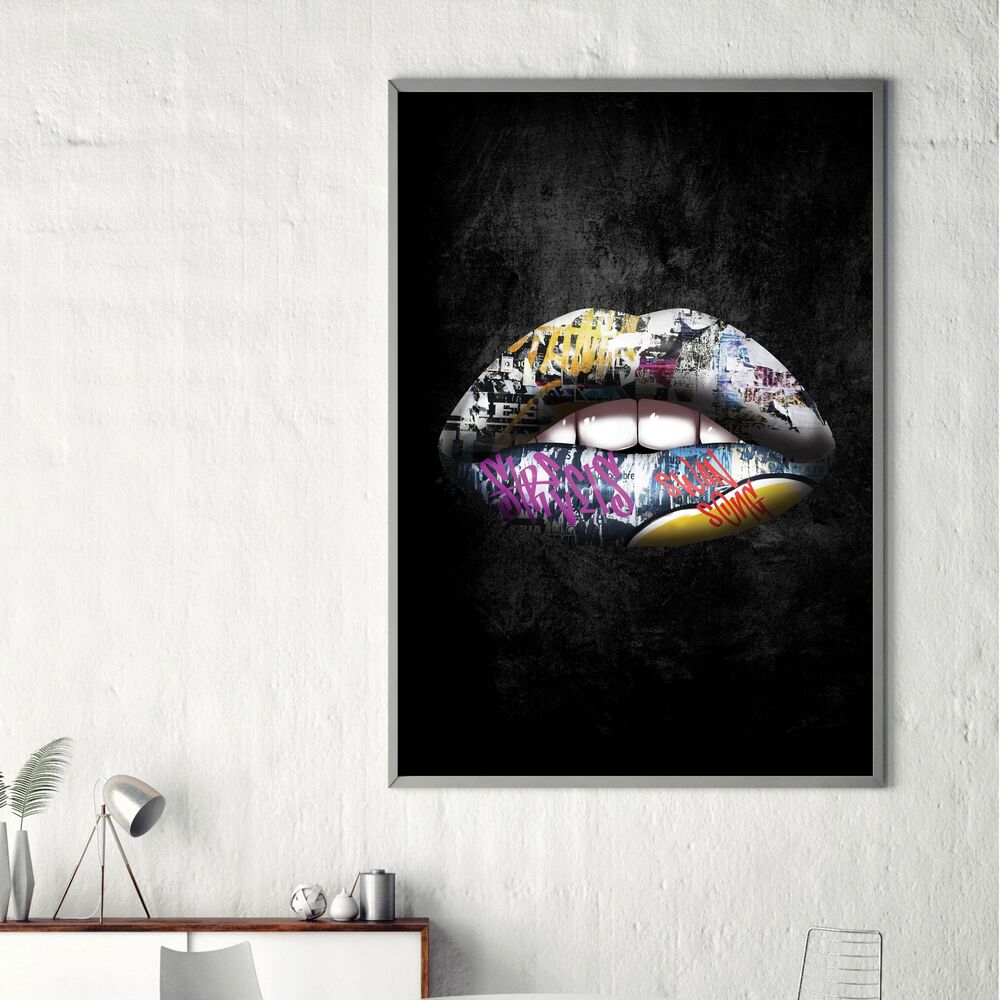 Graffiti Lips Motivational Positive Canvas Print - Wall Art Decor graffiti lips motivational positive canvas print wall art decor 4209