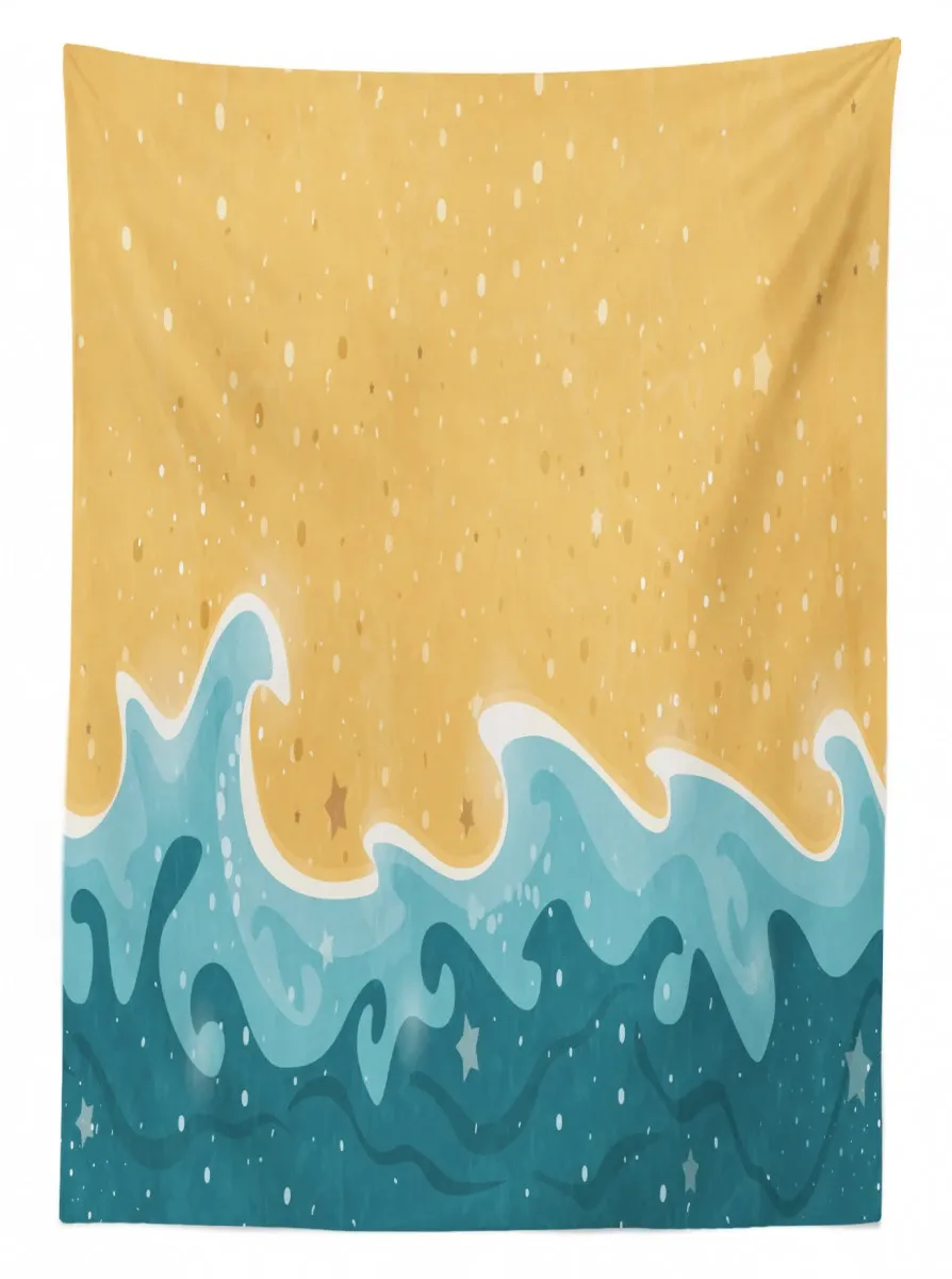 Grange Waves Stars 3D Printed Tablecloth Table Decor grange waves stars 3d printed tablecloth table decor 4936