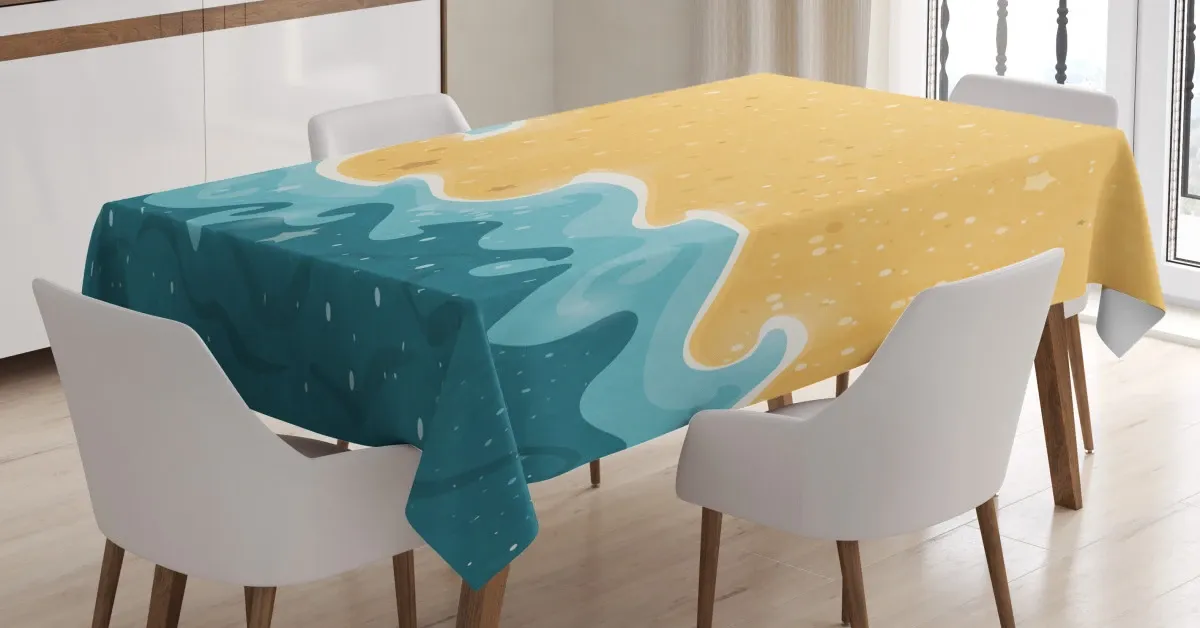 Grange Waves Stars 3D Printed Tablecloth Table Decor grange waves stars 3d printed tablecloth table decor 8769