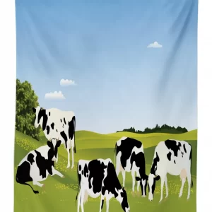 graphic domestic cows 3d printed tablecloth table decor 5196
