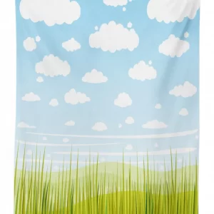 grass and clouds landscape 3d printed tablecloth table decor 6160