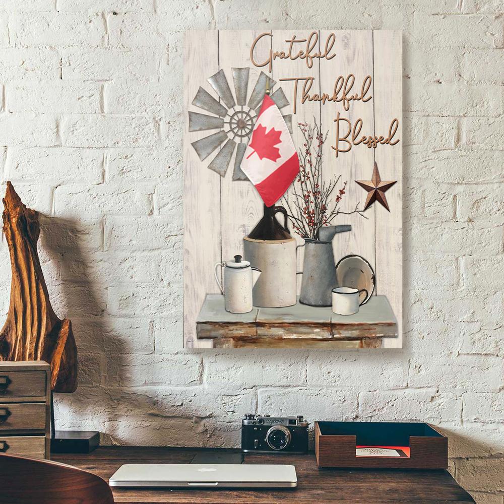 Grateful Thankful Blessed Canada Flag Farmhouse Farmer Canvas Prints - Wall Art Decor grateful thankful blessed canada flag farmhouse farmer canvas prints wall art decor 3588