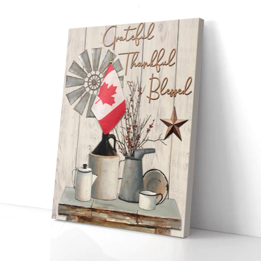 Grateful Thankful Blessed Canada Flag Farmhouse Farmer Canvas Prints - Wall Art Decor grateful thankful blessed canada flag farmhouse farmer canvas prints wall art decor 4715