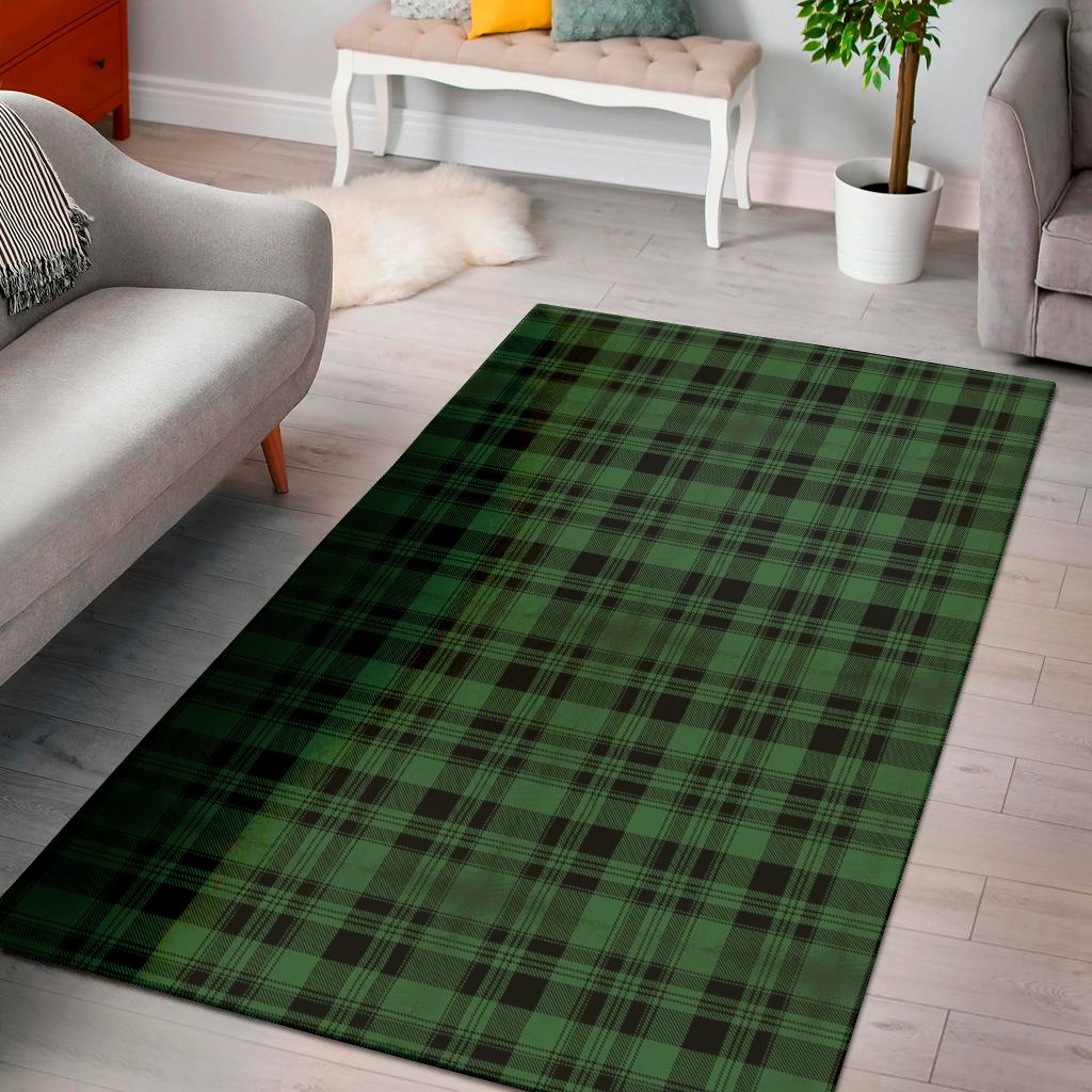 green and black tartan pattern print area rug floor decor 2970