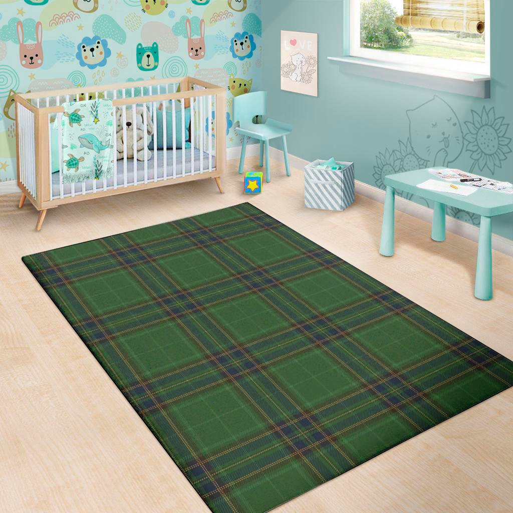 green and blue stewart tartan print area rug floor decor 6378