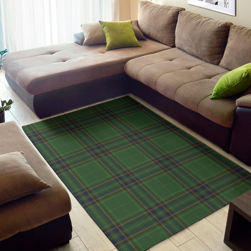 green and blue stewart tartan print area rug floor decor 8707