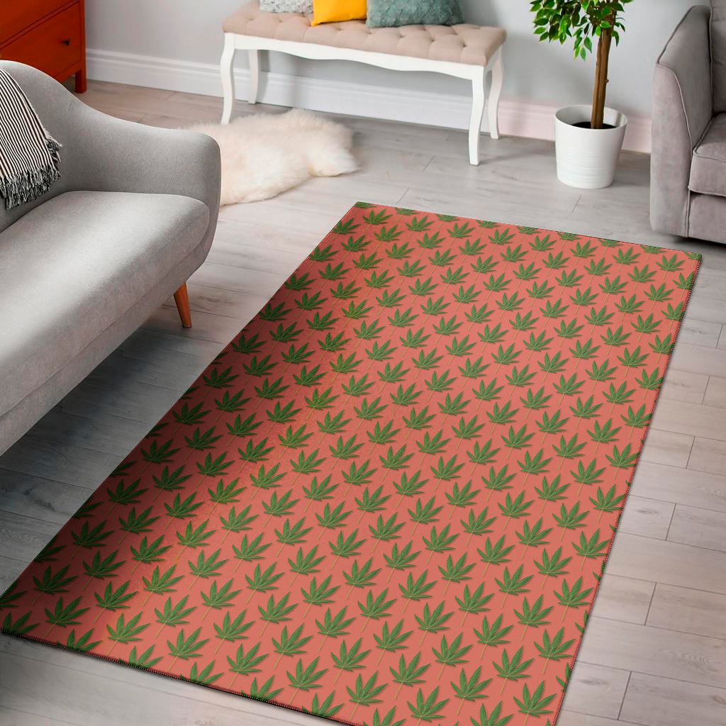 green and pink cannabis leaf print area rug floor decor 6904