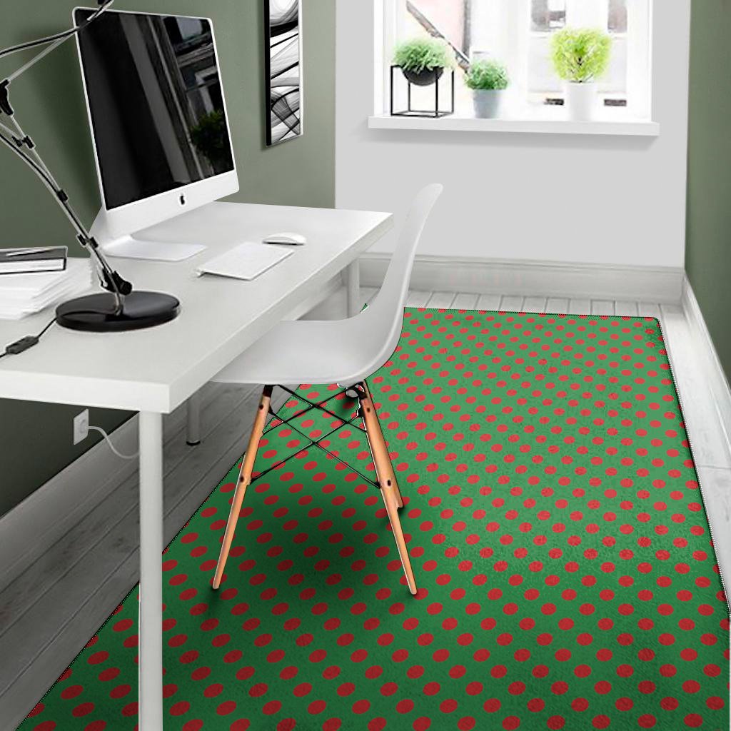 green and red polka dot pattern print area rug floor decor 6925