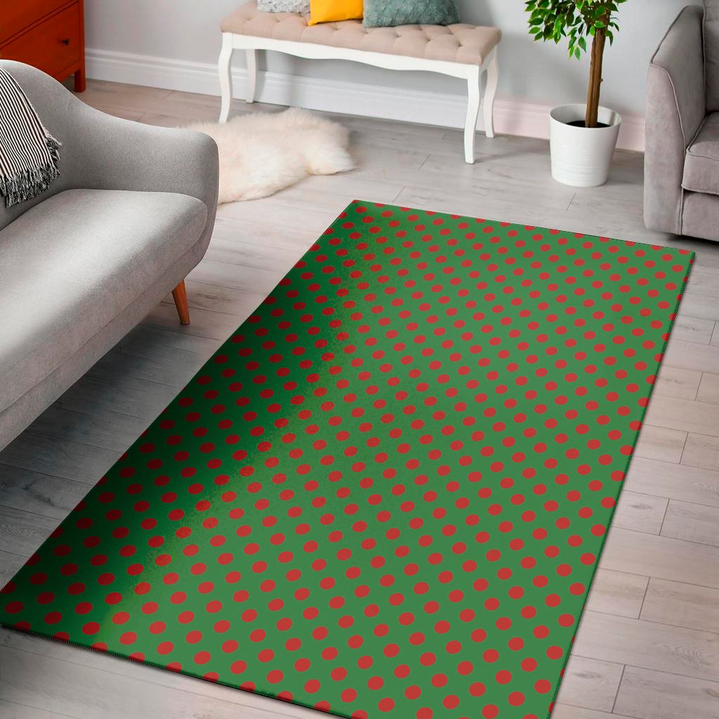 green and red polka dot pattern print area rug floor decor 8395