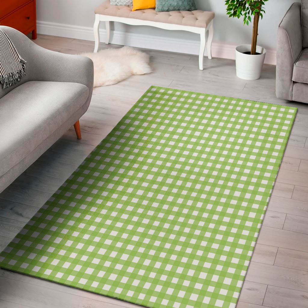 green and white check pattern print area rug floor decor 7485