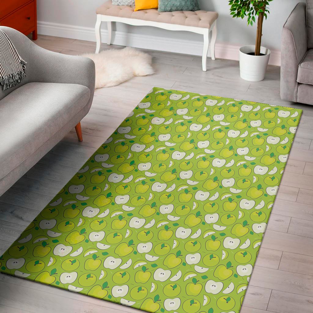 green apple fruit pattern print area rug floor decor 8618