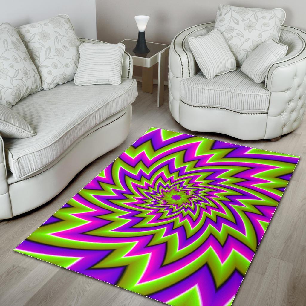 green big bang moving optical illusion area rug floor decor 2310