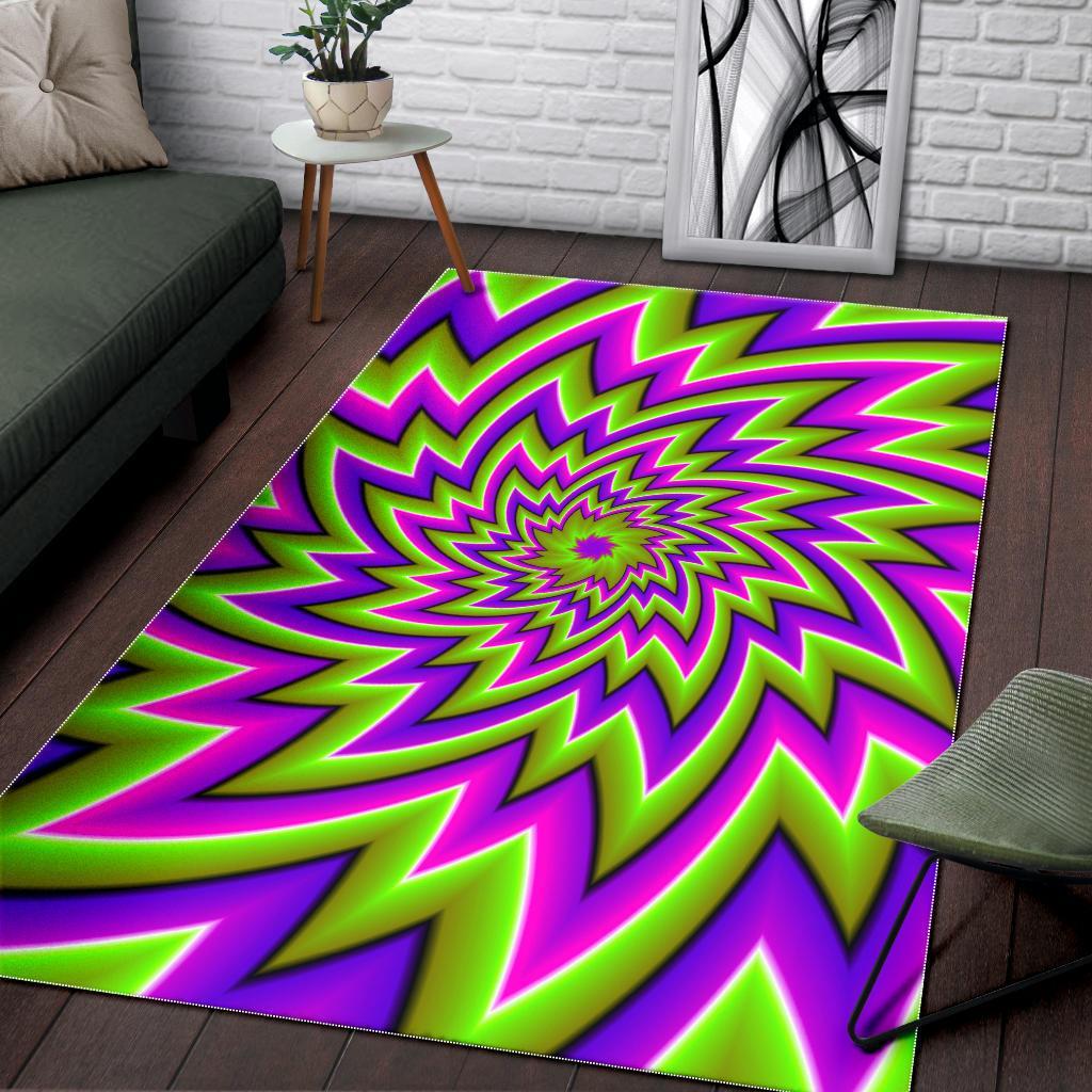 green big bang moving optical illusion area rug floor decor 7503