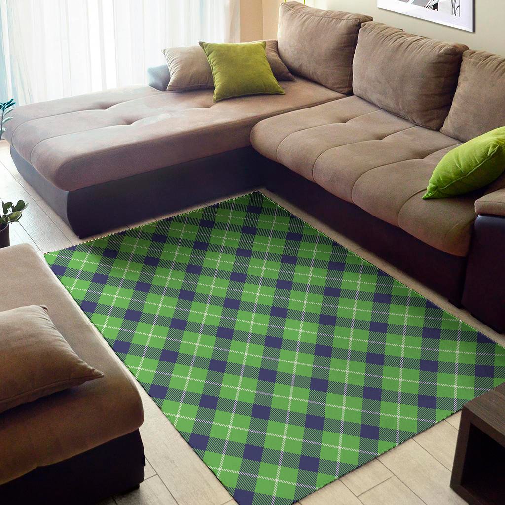 green blue and white plaid pattern print area rug floor decor 5844
