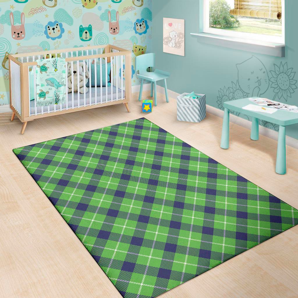 green blue and white plaid pattern print area rug floor decor 7950