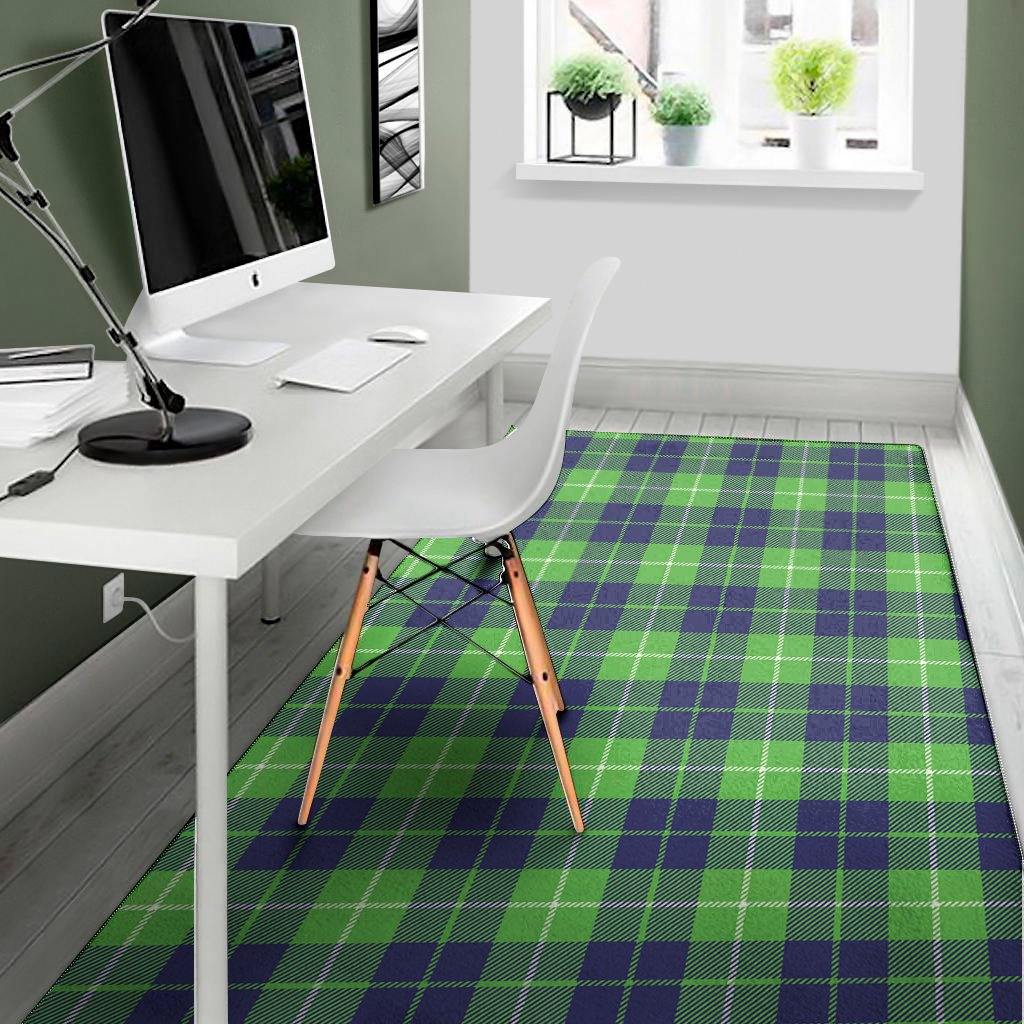 green blue and white tartan print area rug floor decor 3726