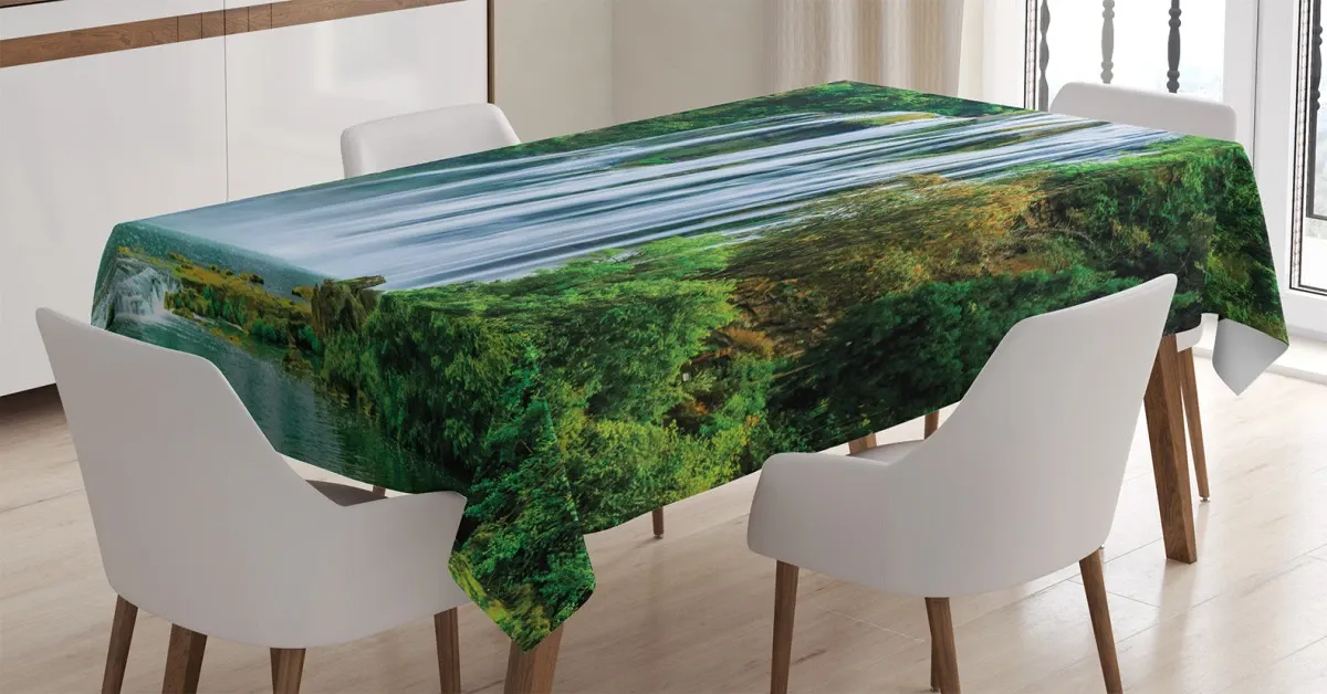 green botanic nature 3d printed tablecloth table decor 1354