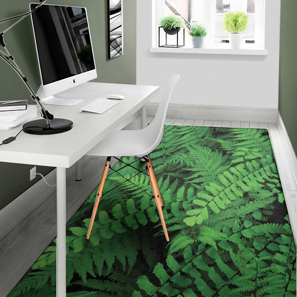 green fern leaf print area rug floor decor 1849