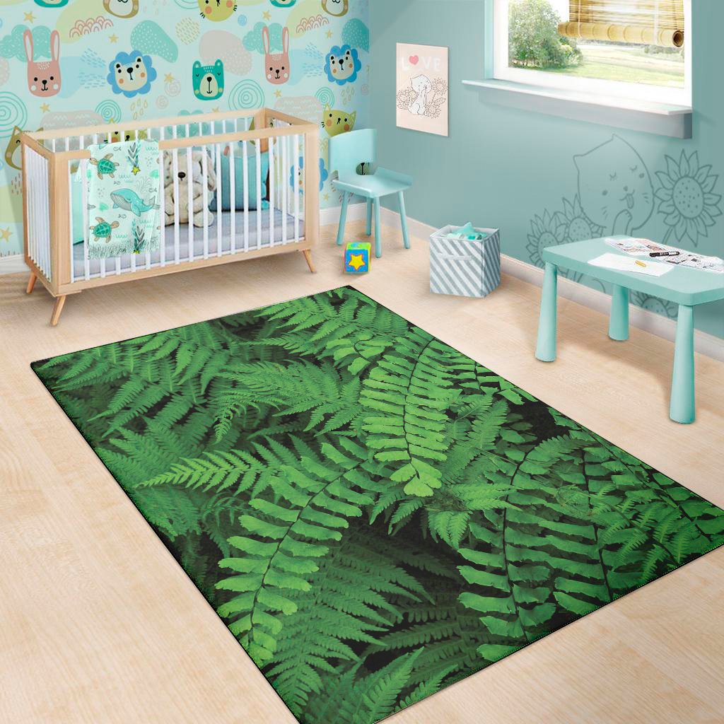 green fern leaf print area rug floor decor 5005