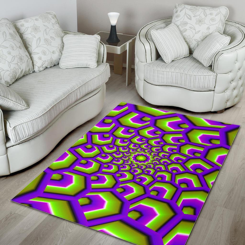green hive moving optical illusion area rug floor decor 1489