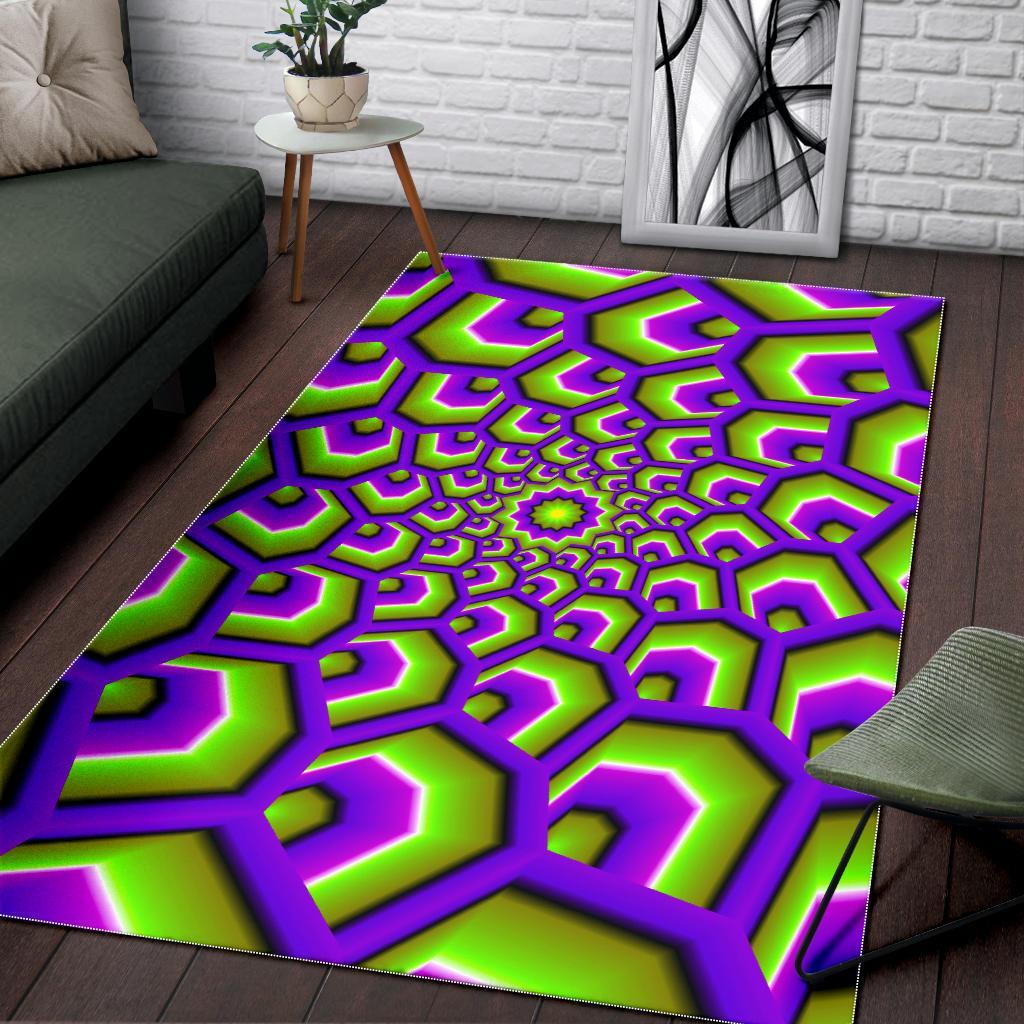 green hive moving optical illusion area rug floor decor 7676