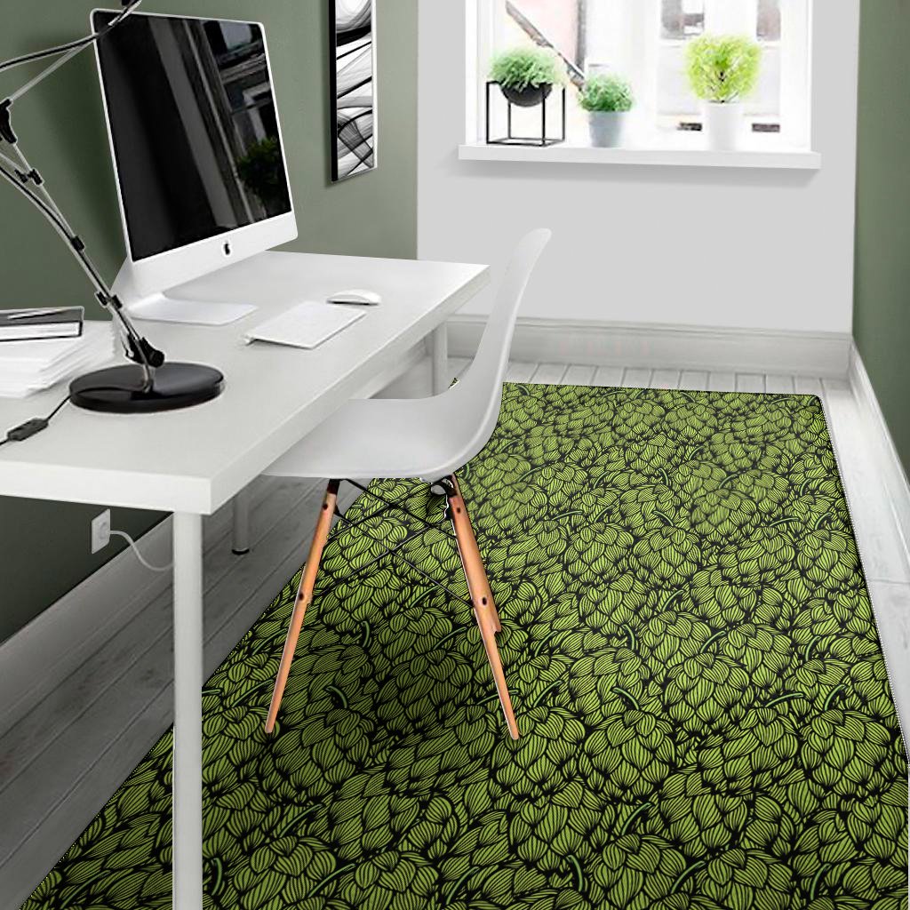 Green Hop Cone Pattern Print Area Rug Floor Decor green hop cone pattern print area rug floor decor 2286