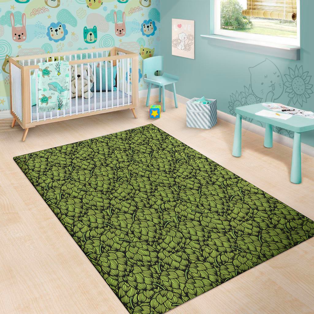 Green Hop Cone Pattern Print Area Rug Floor Decor green hop cone pattern print area rug floor decor 3346