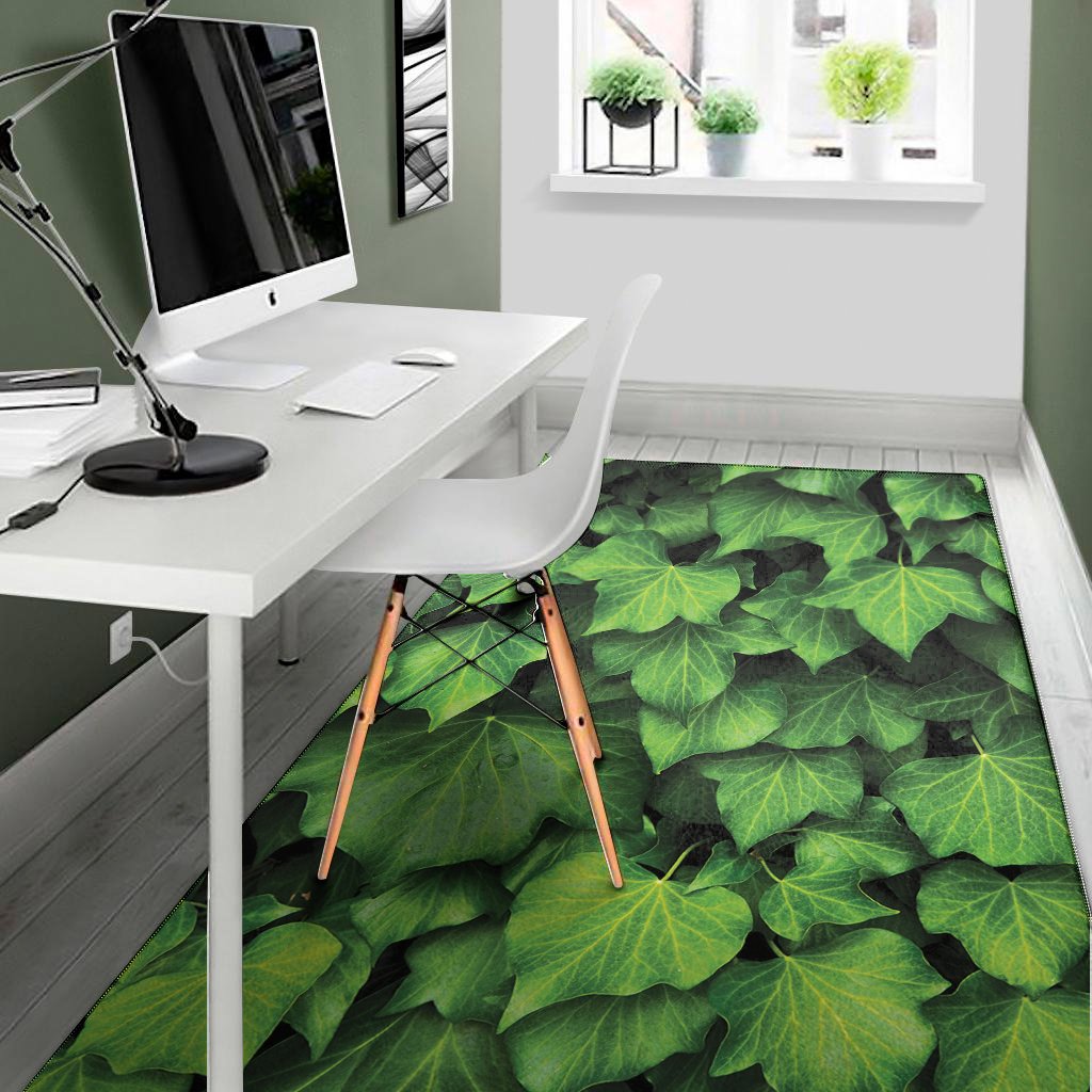 green ivy leaf print area rug floor decor 4291