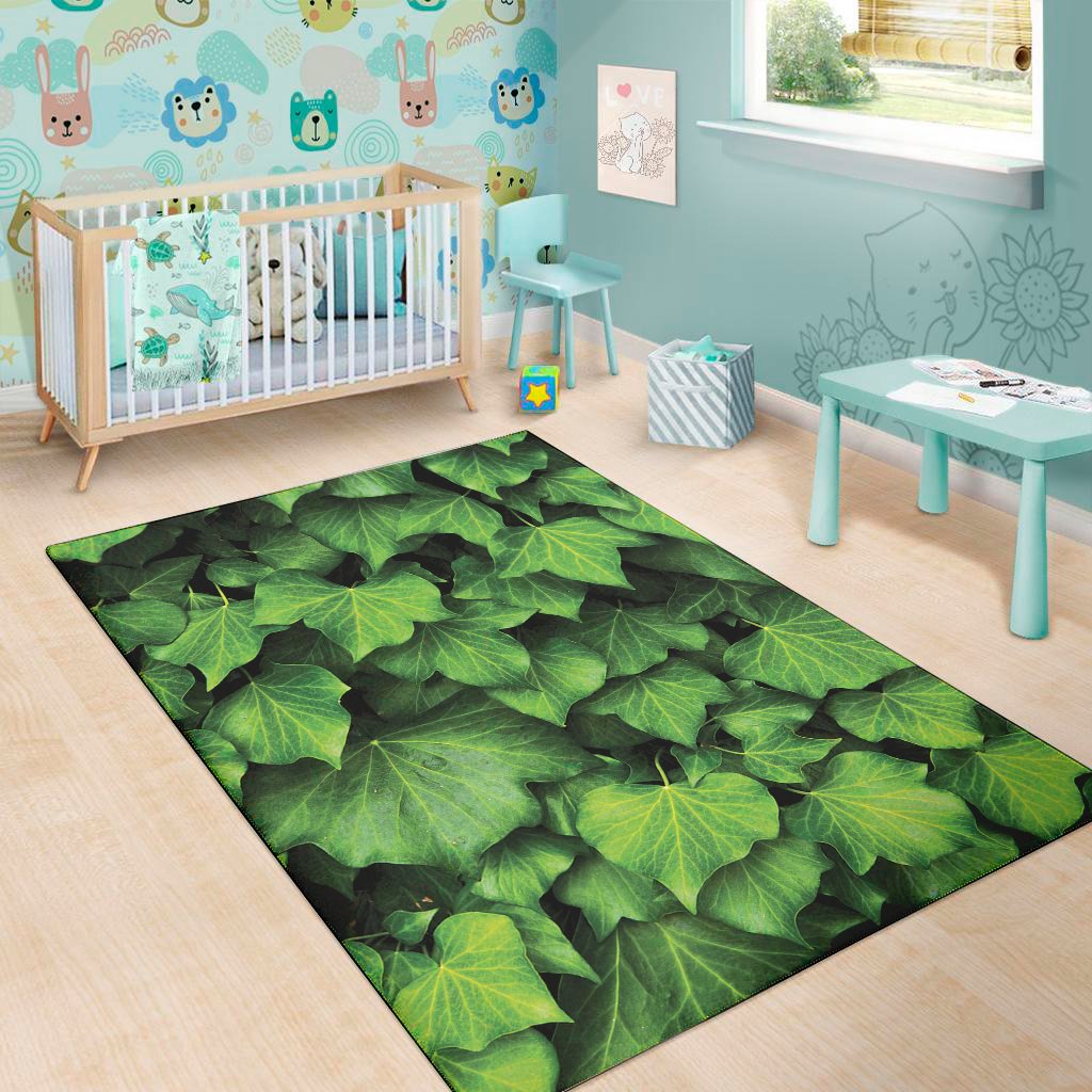 green ivy leaf print area rug floor decor 4350
